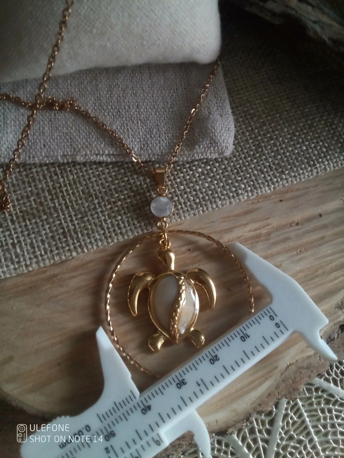 Iridescent turtle necklace and moonstone – photo 3